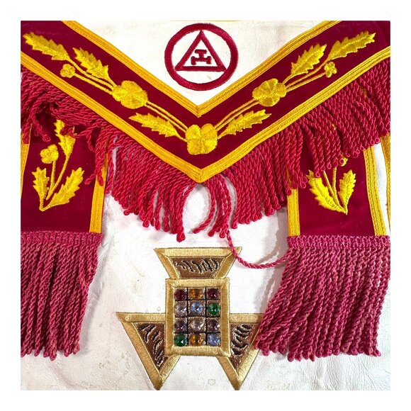 Vintage Wm. Lamber & Sons Masonic Apron Past High Priest Mason Embroidery READ - Picture 12 of 13